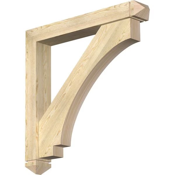 Imperial Arts and Crafts Rough Sawn Bracket w/ Offset Brace, Douglas Fir, 6